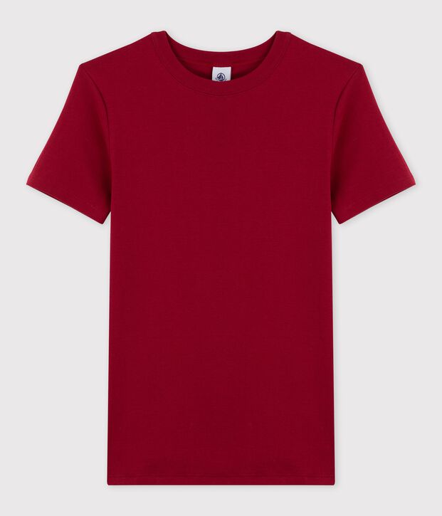 Iconisch katoenen Dames t-shirt met ronde hals rood