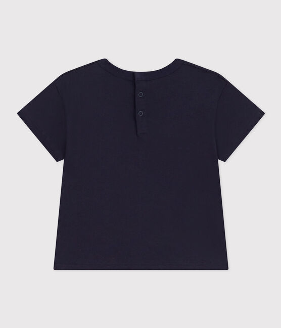 T-shirt met korte mouwen in lichte jersey voor baby's blauw SMOKING/wit MULTICO