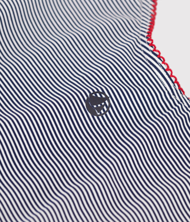 Eendelig damesbadpak met strepen blauw/wit