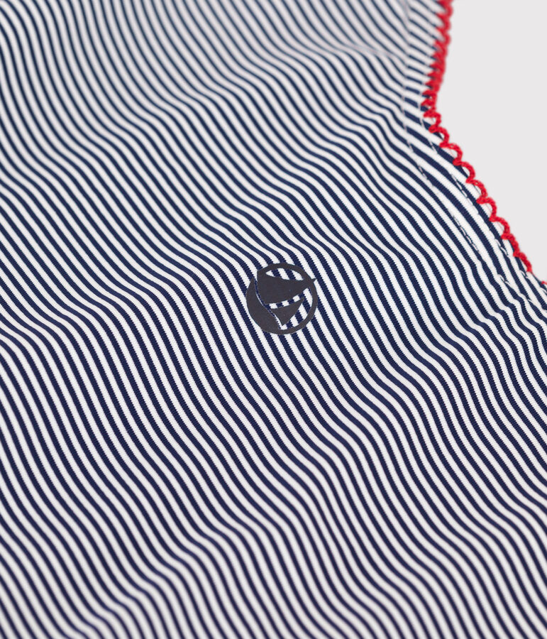 Eendelig damesbadpak met strepen blauw/wit