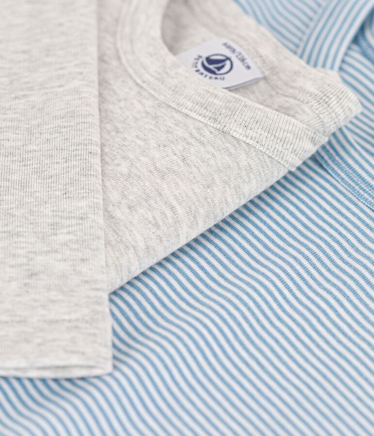 Set van 2 T-shirts voor jongens met lange mouwen in katoen multicouleur