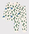 Jongen/meisje cottage pyjama in fleece wit AVALANCHE/ MULTICO