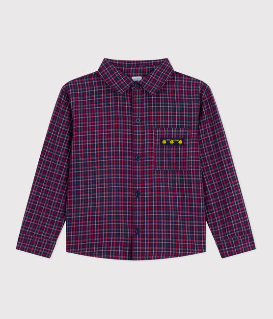Geruit hemd van flanel voor kinderen blauw SMOKING/wit MULTICO