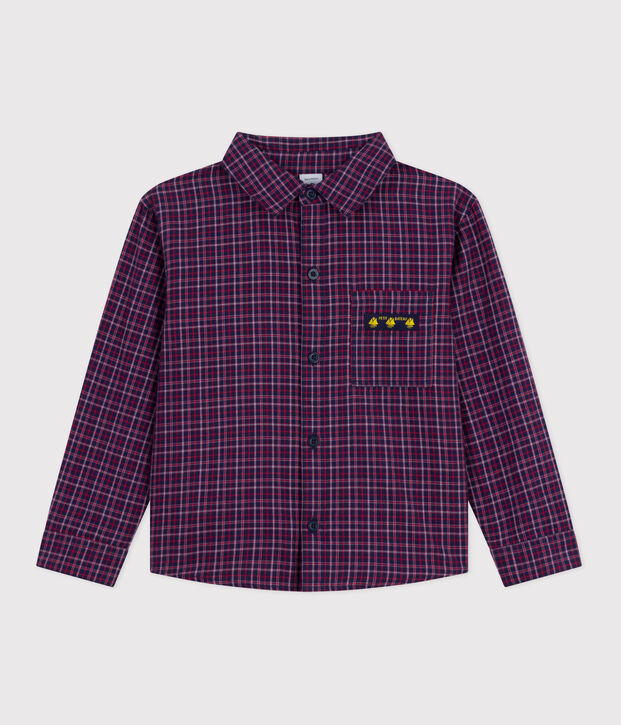 Geruit hemd van flanel voor kinderen blauw/multicouleur