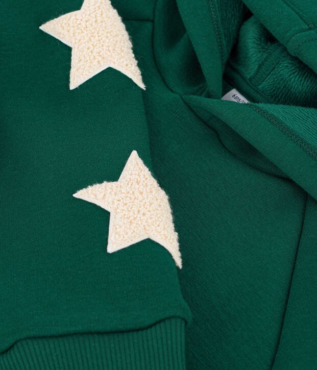 Effen katoenen sweatshirt met kap voor kinderen TREE