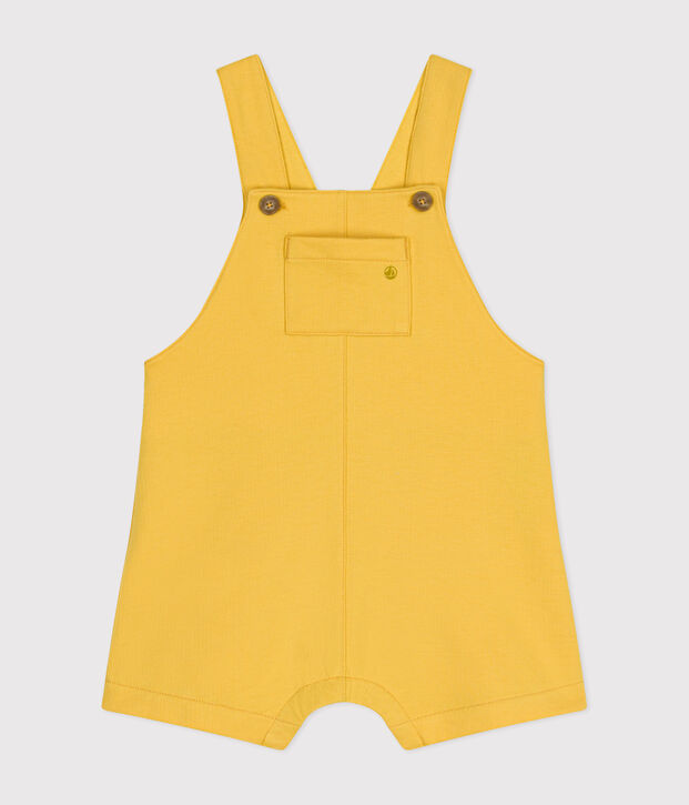 Korte babysalopette van lichte fleece geel