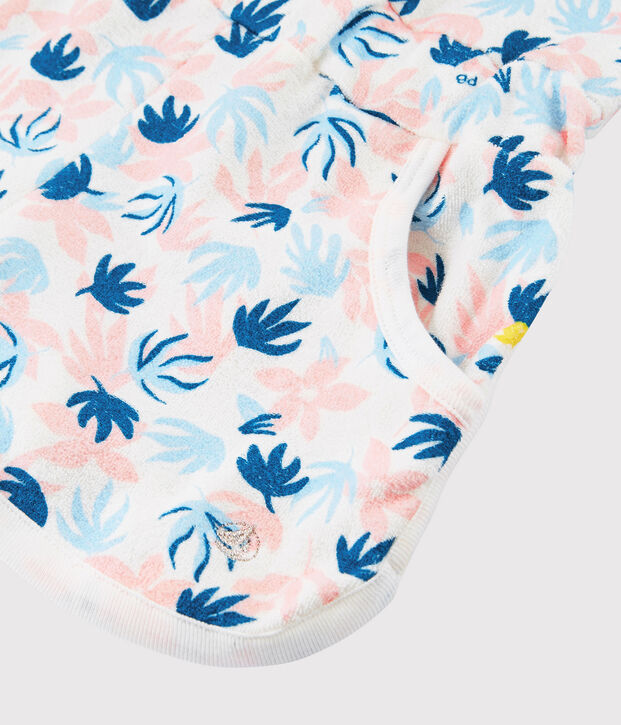 Badstof combishort voor meisjes wit/multicouleur