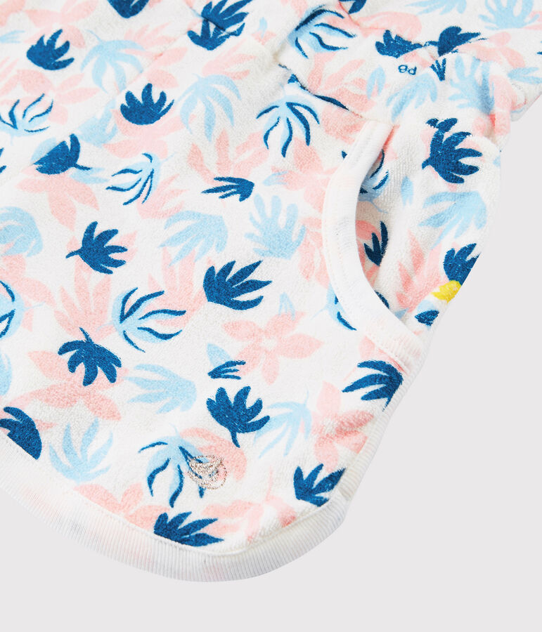 Badstof combishort voor meisjes wit/multicouleur