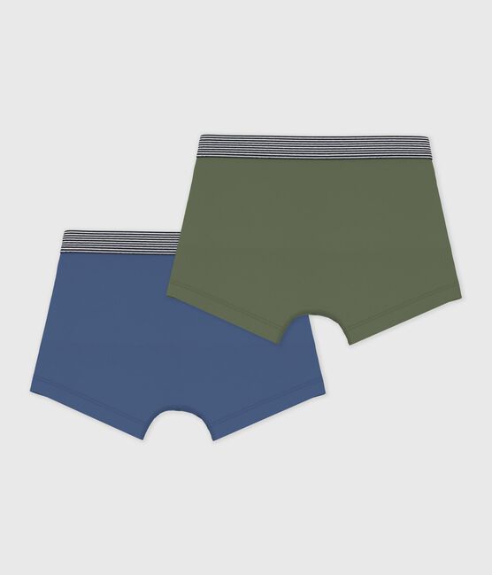 Setje met effen boxershorts voor kinderen in katoen en elastaan variante 2