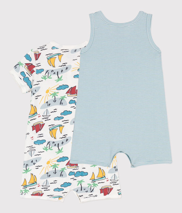 Set van 2 korte katoenen babypakjes multicouleur