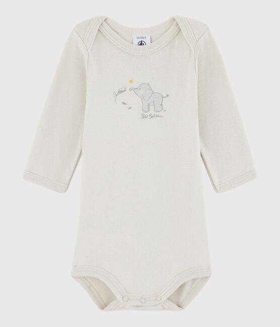 Rompertje met lange mouwen babymeisje - babyjongen beige NEUTRE