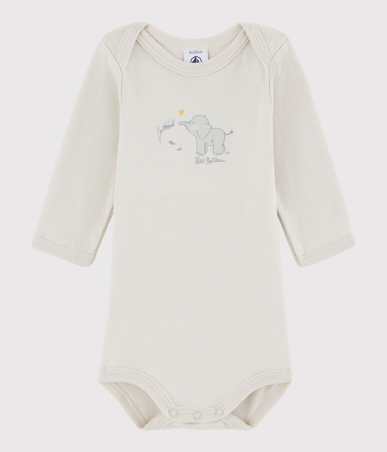 Body manches longues b&eacute;b&eacute; fille-gar&ccedil;on beige