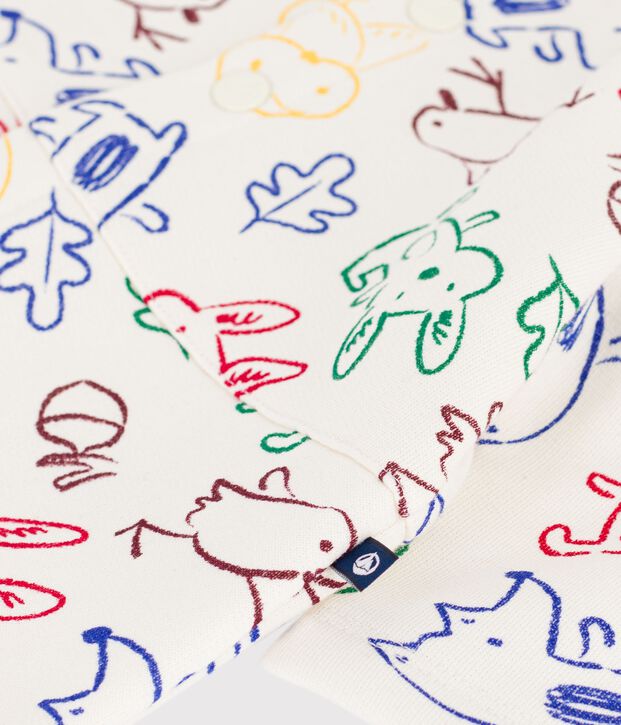Lang katoenen pakje met dierenprint voor baby's ecru/multicouleur