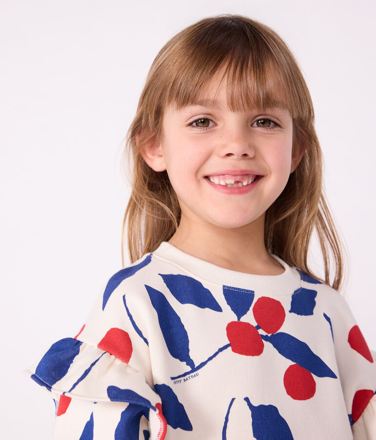 Katoenen sweatshirt met print voor kinderen ecru/multicouleur