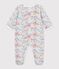Pyjama b&eacute;b&eacute; en tubique imprim&eacute; &agrave; fleurs blanc/multicouleur