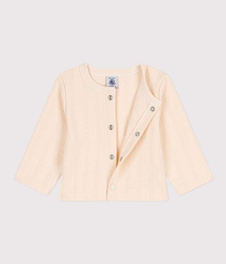 Cardigan b&eacute;b&eacute; en jersey point fantaisie &eacute;cru