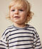 Sweatshirt en bouclette velours bébé blanc MARSHMALLOW/bleu SMOKING