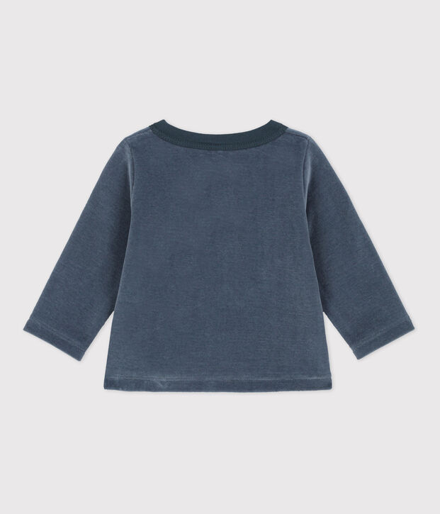 Babycardigan van katoenen velours grijs