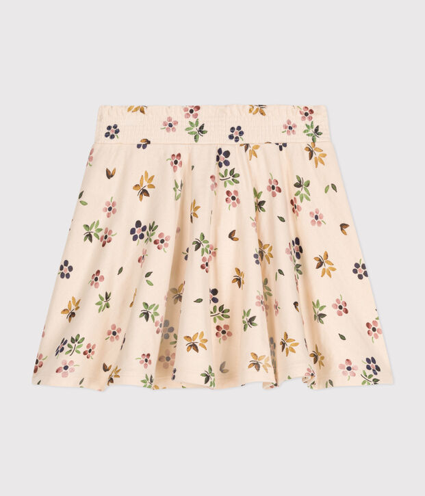 Jupe en tubique enfant fille &eacute;cru/multicouleur