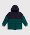 Effen donsjack voor kinderen met colorblock groen/blauw