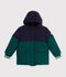Doudoune enfant unie colorblock vert/bleu