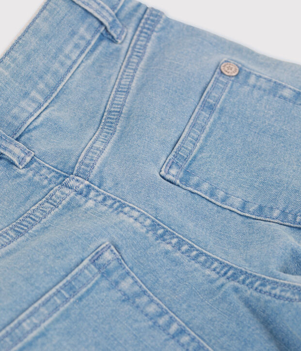 Flared broek in lichte denim voor meisjes blauw