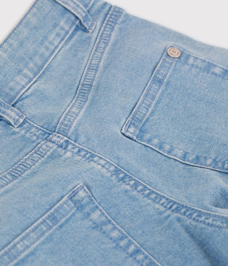 Flared broek in lichte denim voor meisjes blauw