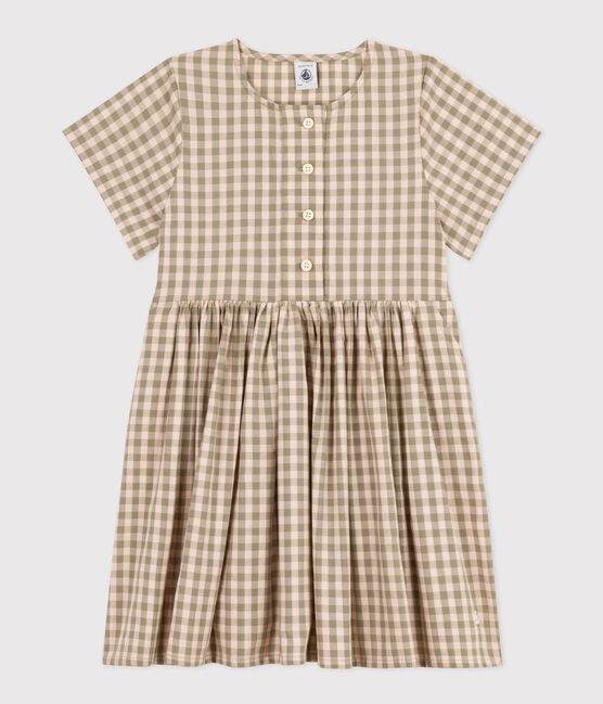 Robe manches courtes en seersucker enfant fille MARECAGE/ SALINE