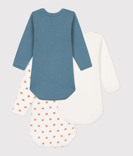 Set van 3 katoenen body's met lange mouwen en slakken voor baby's variante 1