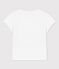 T-shirt met korte mouwen in katoen voor meisjes wit MARSHMALLOW