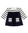 Iconische jurk voor babymeisjes beige COQUILLE/blauw ABYSSE