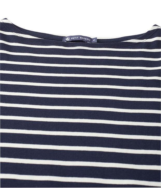 Gestreept uniseks T-shirt blauw/wit