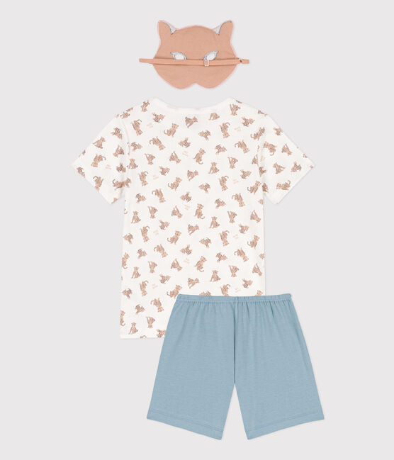 Pyjama motif animal avec masque en coton enfant blanc MARSHMALLOW/blanc MULTICO