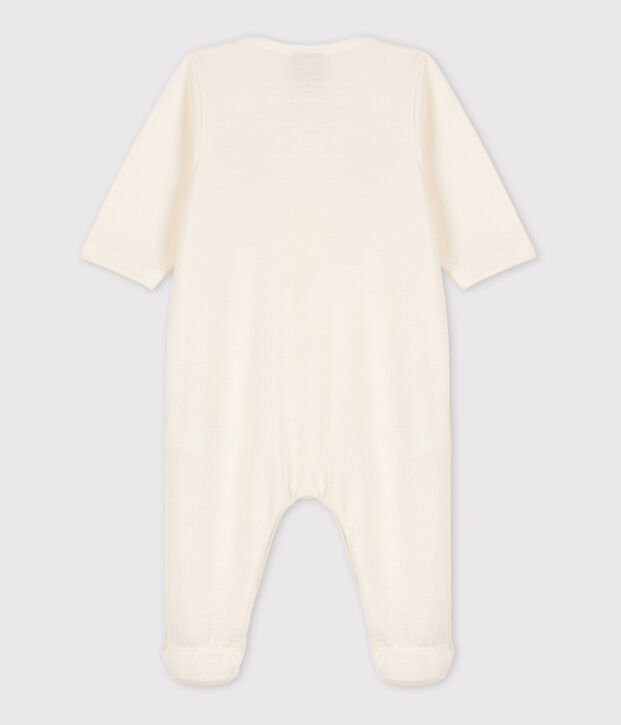 Dors bien et bonnet b&eacute;b&eacute; en double jersey blanc