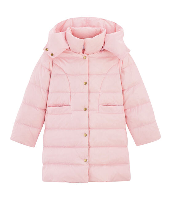 Meisjesjack van dons en veren roze FLEUR CN