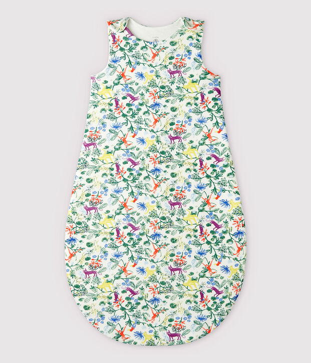 Jungle baby katoenen slaapzak wit/multicouleur