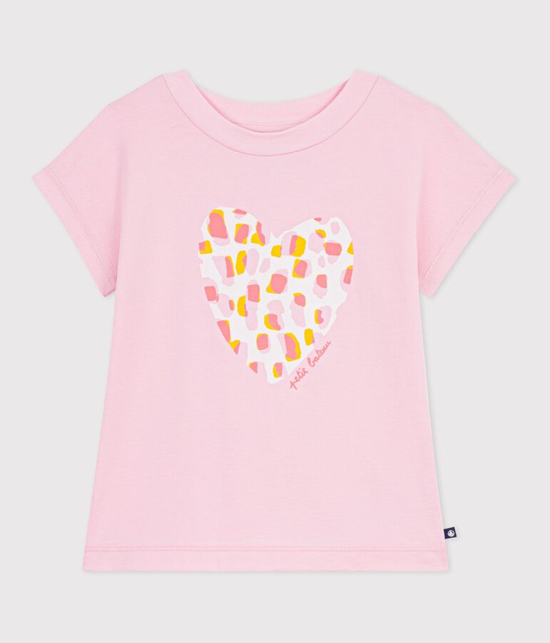 Katoenen T-shirt met korte mouwen voor kinderen roze