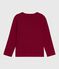 Tee-shirt enfant manches longues en coton uni AMARANTE
