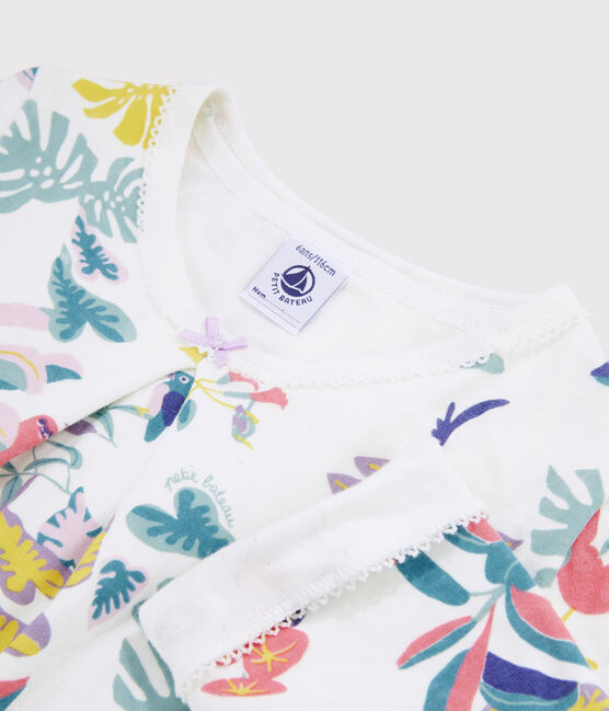 Meisjespyjama van tubic met jungleprint wit MARSHMALLOW/wit MULTICO