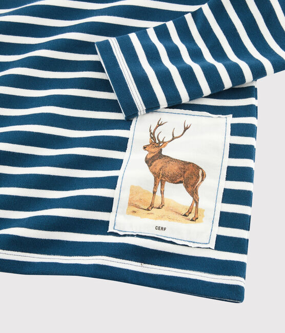 Marinière enfant garçon Petit Bateau x Deyrolle bleu SHADOW/blanc MARSHMALLOW