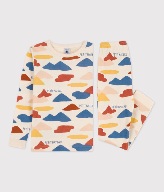 Snugfit pyjama voor kleine meisjes / jongens in katoen wit AVALANCHE/ MULTICO