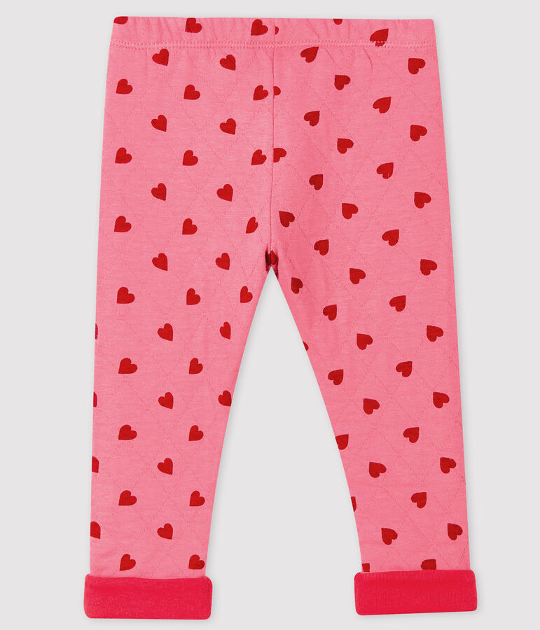Pantalon &agrave; motif b&eacute;b&eacute; fille rose CHEEK/rouge TERKUIT