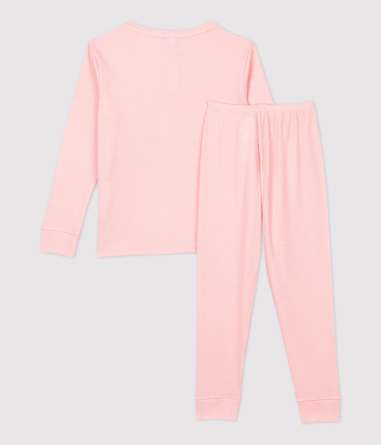 Pyjama uni  en coton et lyocell enfant rose