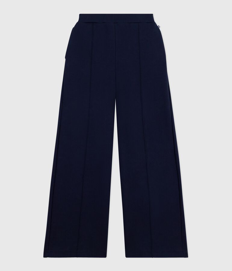 Pantalon femme en coton bleu