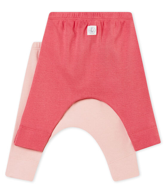 Set van 2 effen uniseks leggings in geruwd 1x1 geribd katoen variante 2