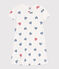 Chemise de nuit enfant en coton imprimé cœurs blanc MARSHMALLOW/blanc MULTICO