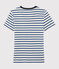 Iconisch katoenen Dames T-shirt met V-hals wit MARSHMALLOW/blauw SURF