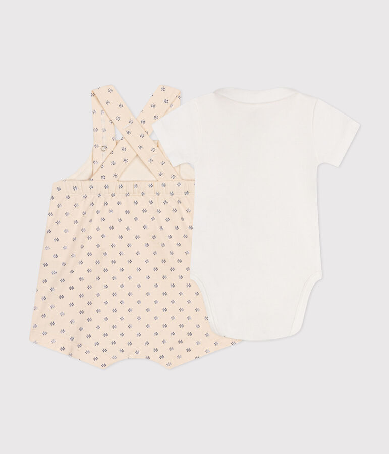 Ensemble salopette en molleton l&eacute;ger b&eacute;b&eacute; blanc AVALANCHE/ MULTICO