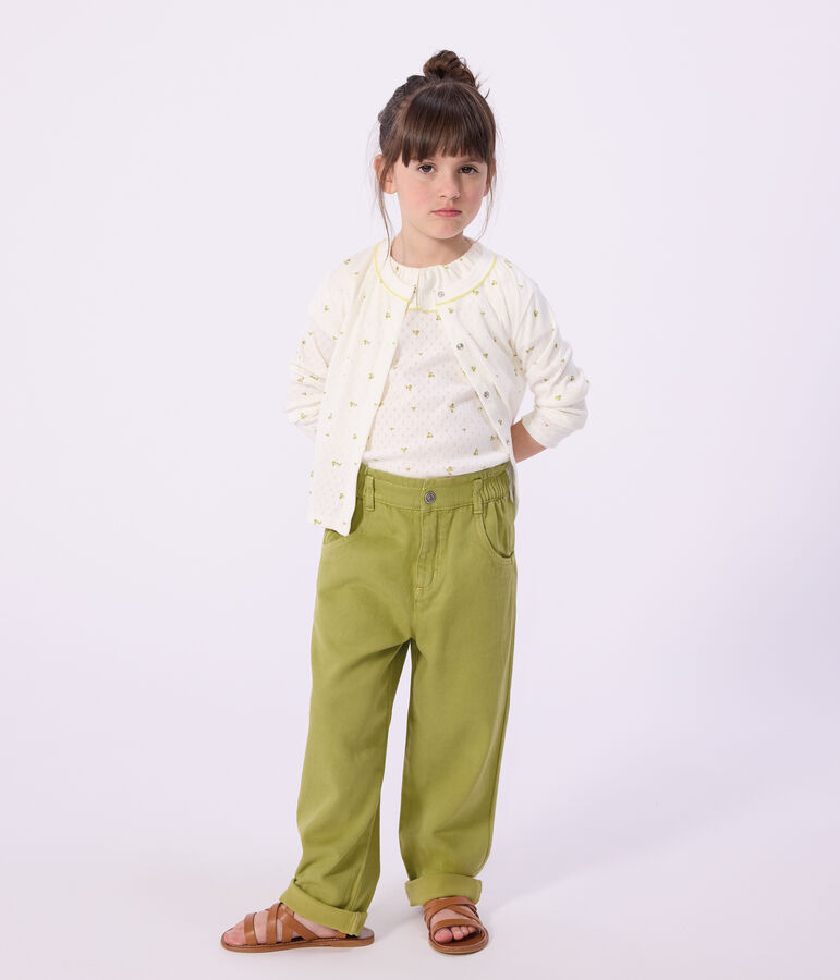 Katoenen cardigan met bloemenprint voor kinderen wit/multicouleur