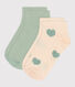 2 paires de chaussettes en coton cœurs enfant